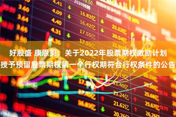 好股盛 康恩贝:关于2022年股票期权激励计划授予预留股票期权第一个行权期符合行权条件的公告